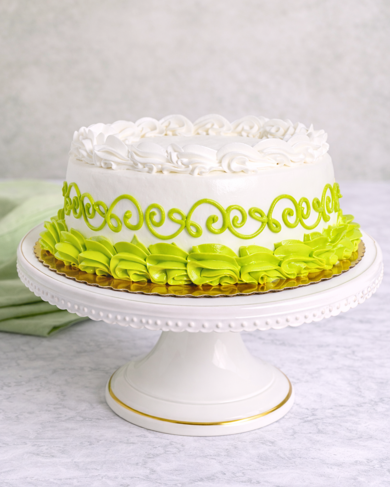 Cake vainilla tradicional verde 7¨