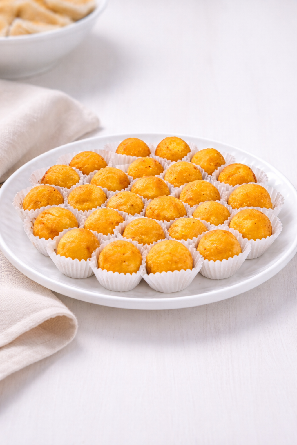 Bandeja de torrejitas rellenas de queso (25 uds.)