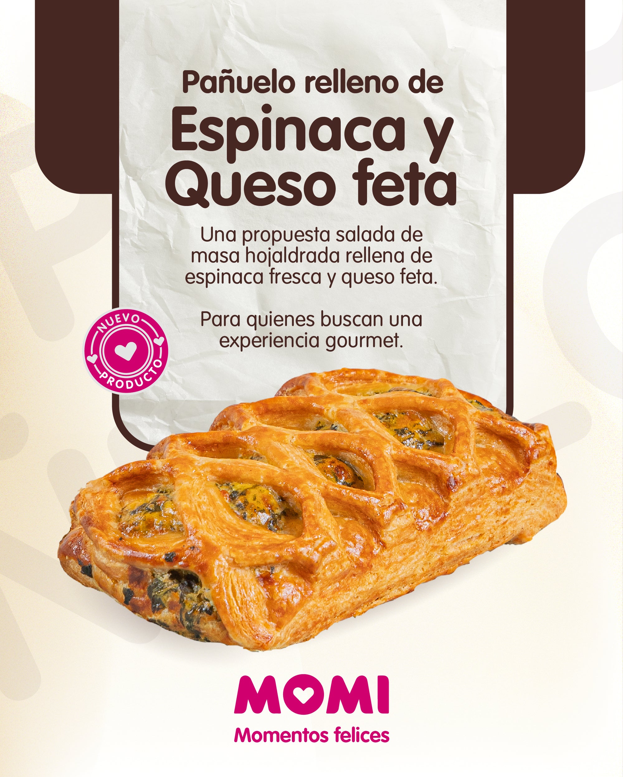 Pañuelo relleno de espinaca y queso feta