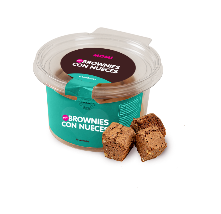 Mini brownies con nueces (domo 12 unidades )