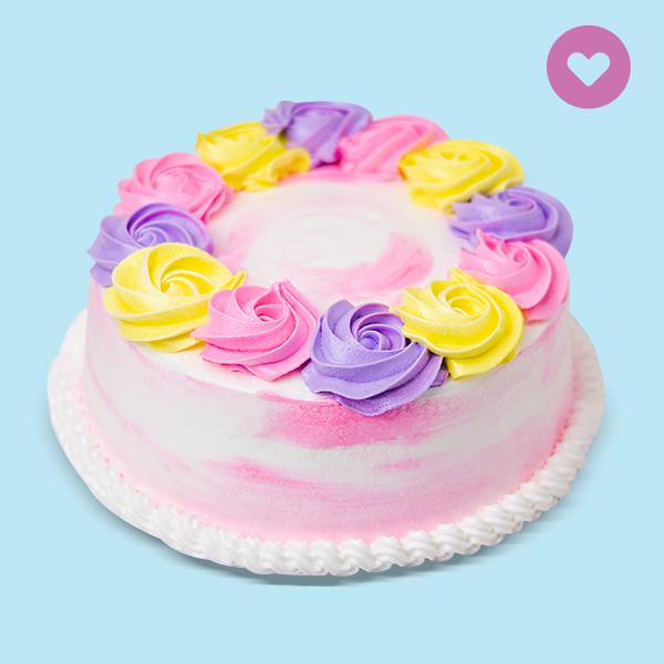 Cake Vainilla Tradicional Veteado Rosa